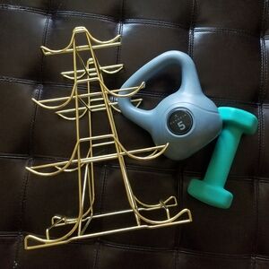 ❗Blogilates 4 Tier Gold Weight Rack + Weights❗